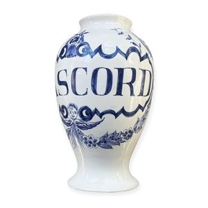 1989 Lilly Pharmaceutical Blue/White Ceramic Diascord~Opium~Herbs~Vase Portugal